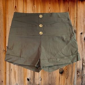 Lime High Waist Shorts
